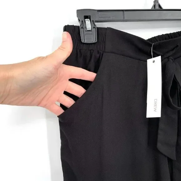 Drew Black Luka Wide Leg‎ Crop Pants High Rise Women Small NWT Style ZT80773T - Picture 2 of 9